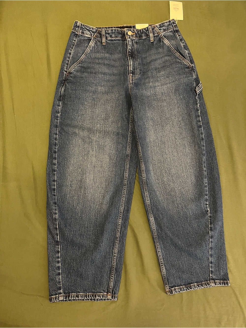 High-Rise Women's Blue Barrel Jeans Size12